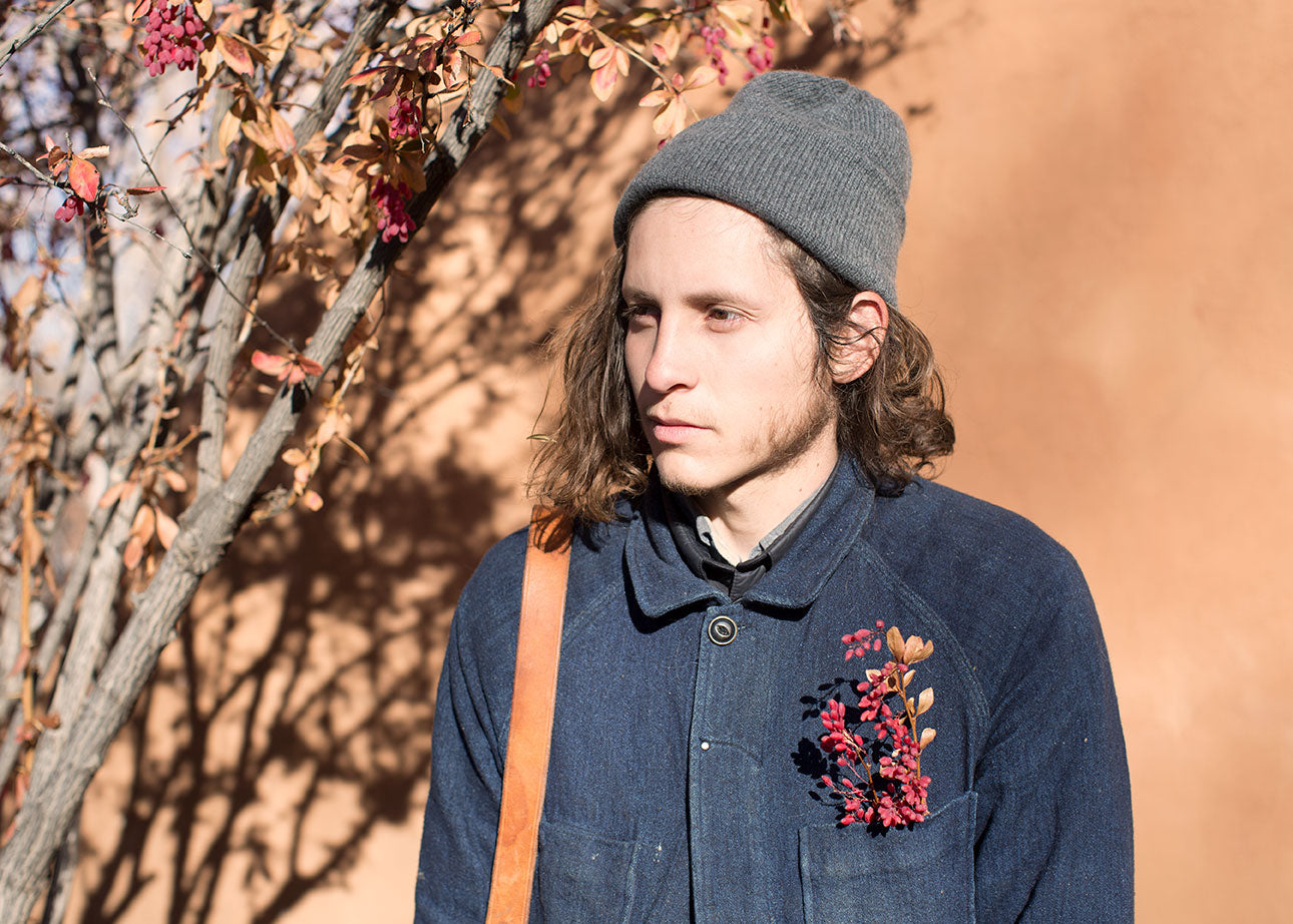 Johnny Ortiz of / Shed at the Mabel Dodge Luhan House in Taos, NM in the Golightly Cashmere Watchcap