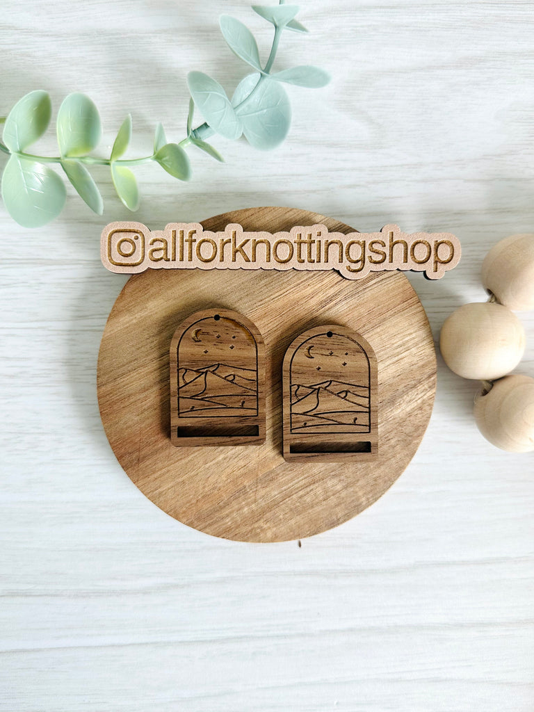 Wildlife Macrame Earring Blanks | Wooden Earring Blanks | Macrame | All for Knotting Walnut / Moose