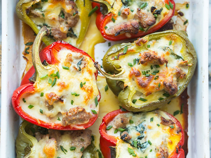 Atkins breakfast: stuffed peppers