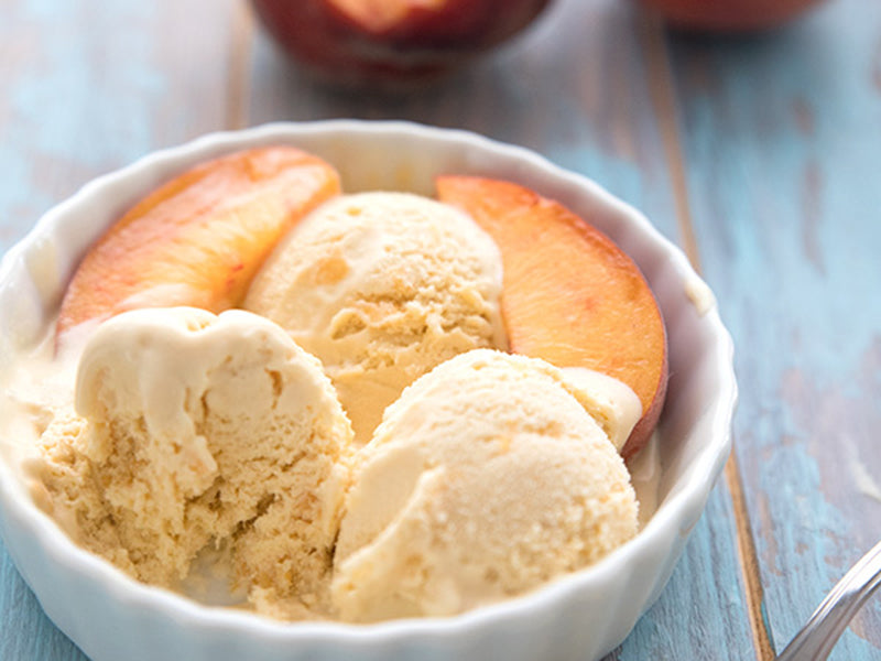 Keto peach ice cream