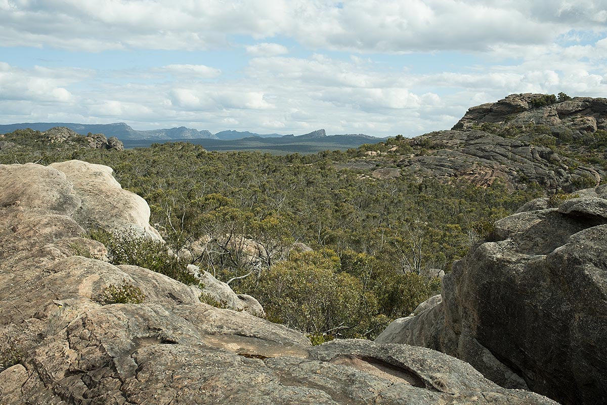 Views over the northern parts of the Grampians National Park (Gariwerd) along the Grampians Peaks Trail.