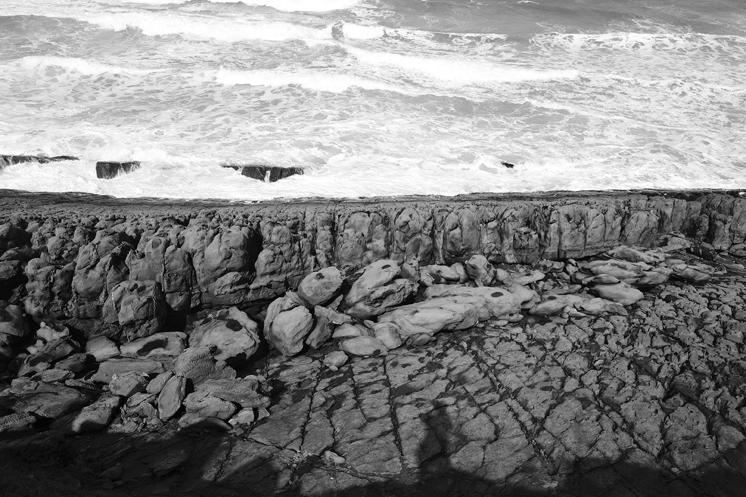 Rockformation along the South Australian coastline. Hiking the Heysen Trail.