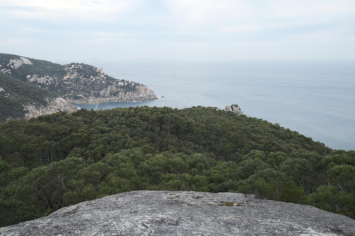 North East view from the eastern coastline of the Wilsons Promontory National Park, between Waterloo Bay and the Lighthouse.