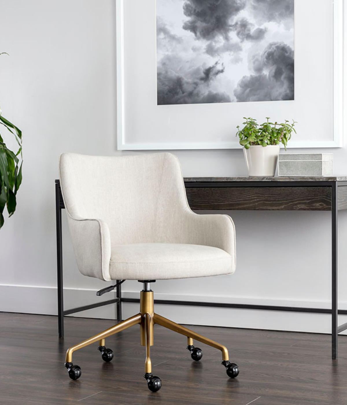 Karina Office Chair, Copenhagen White – High Fashion Home