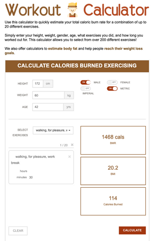 Work Out calculator