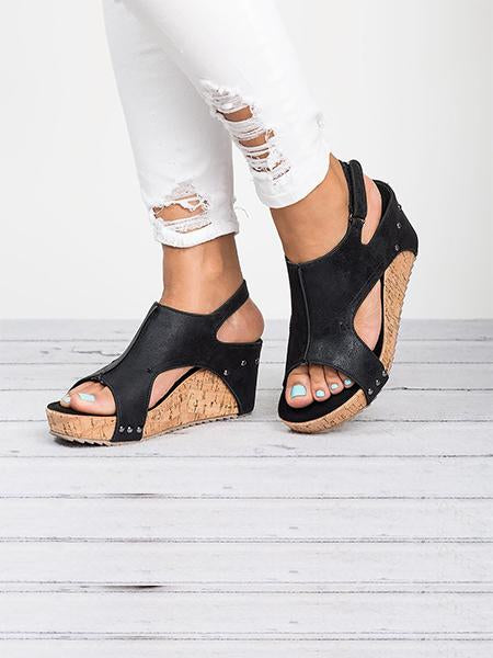 miki peep toe wedge