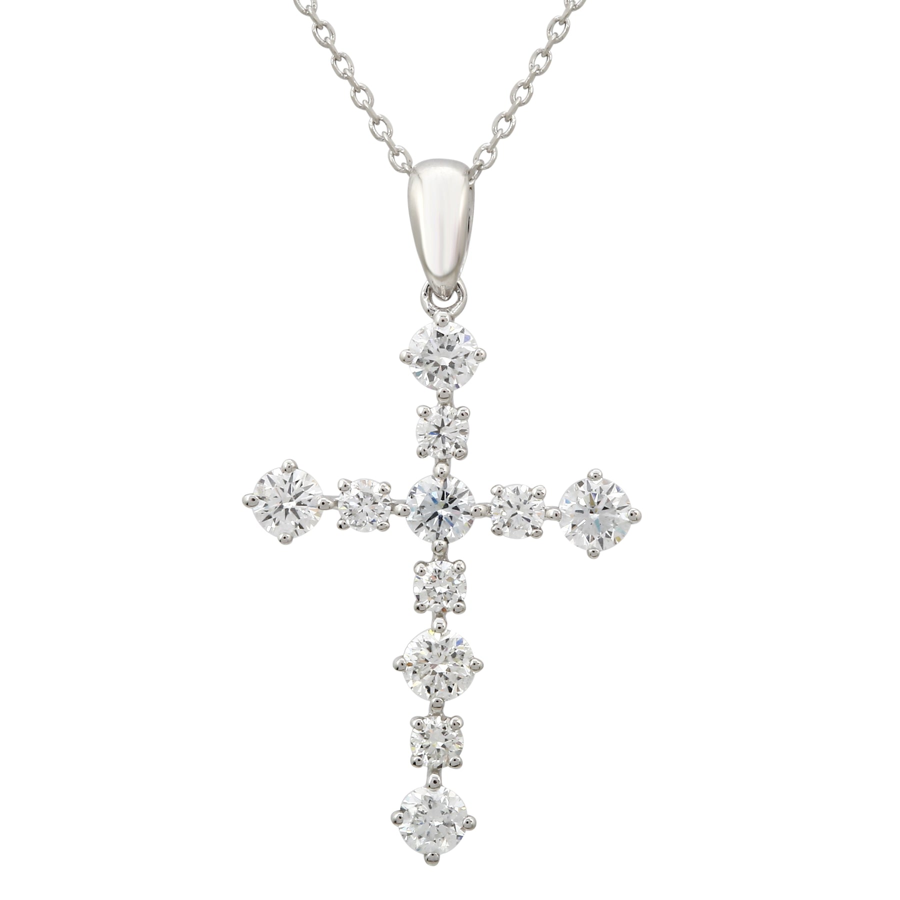 lab created diamond cross necklace