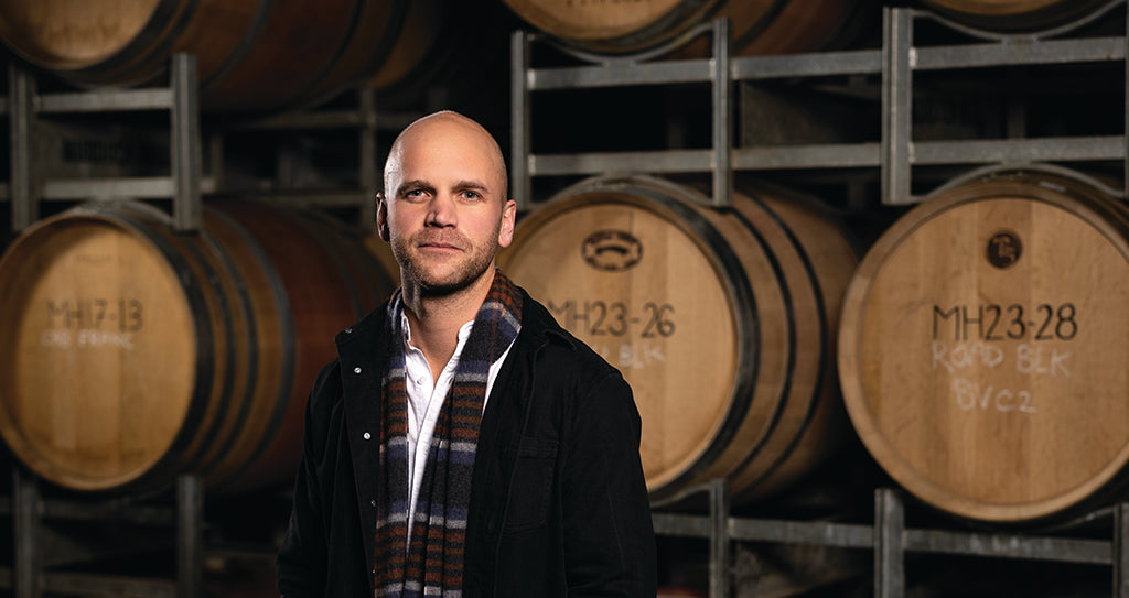 Winemaker Micheal Downer in Barrel Hall