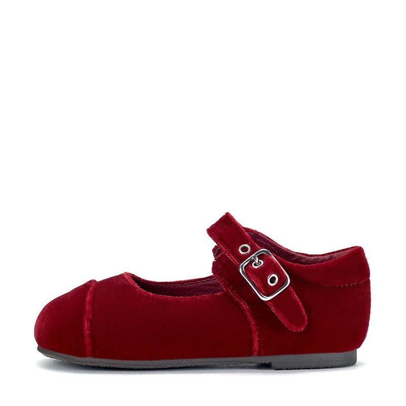 velvet red shoes