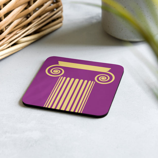 Picture of Ionic Column Purple & Mustard Coaster