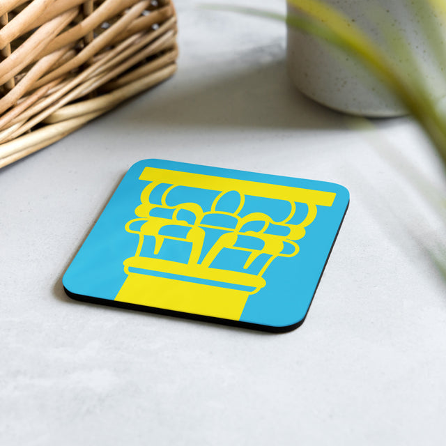 Picture of Corinthian Column Blue & Yellow Coaster