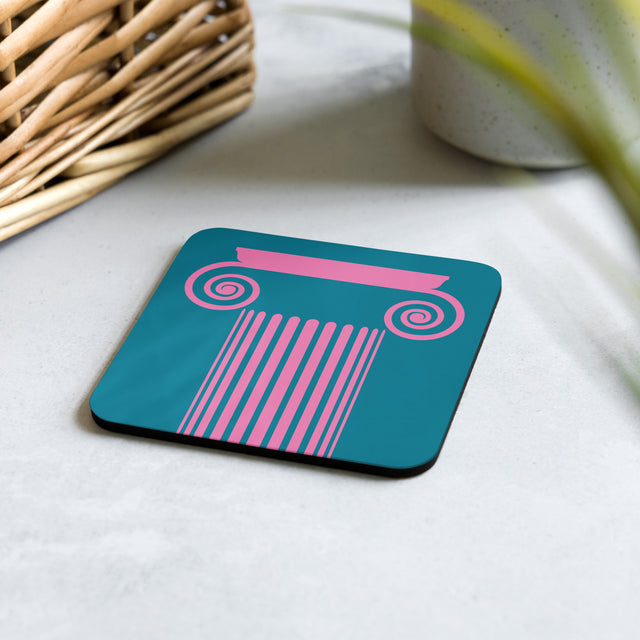 Picture of Ionic Column Teal & Pink Coaster