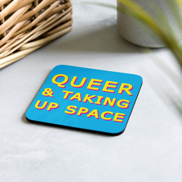 Picture of Queer & Taking Up Space Blue Coaster