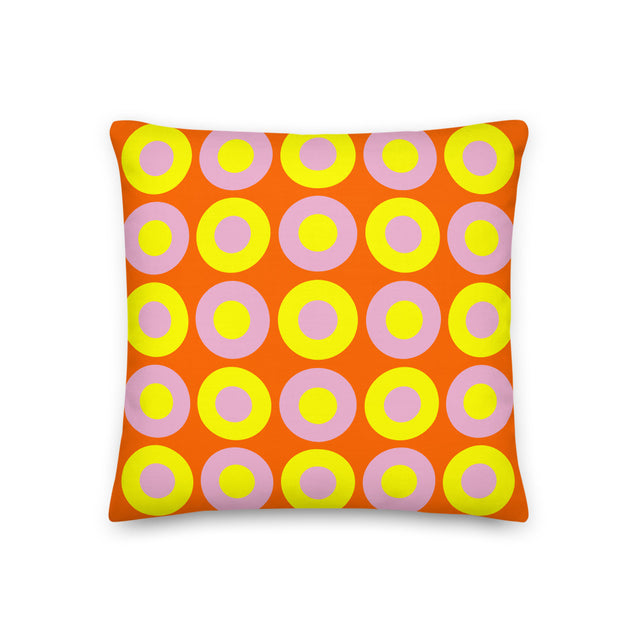 Picture of Tiger Orange, Yellow & Pink Chromadot Cushions (45*45cm, 50*30cm, Or 55*55cm)