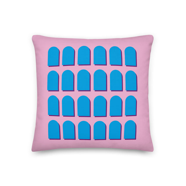 Picture of Pink Ground & Blue Arches Cushions