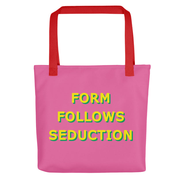 Picture of Form Follows Seduction Yellow & Pink Tote Bags