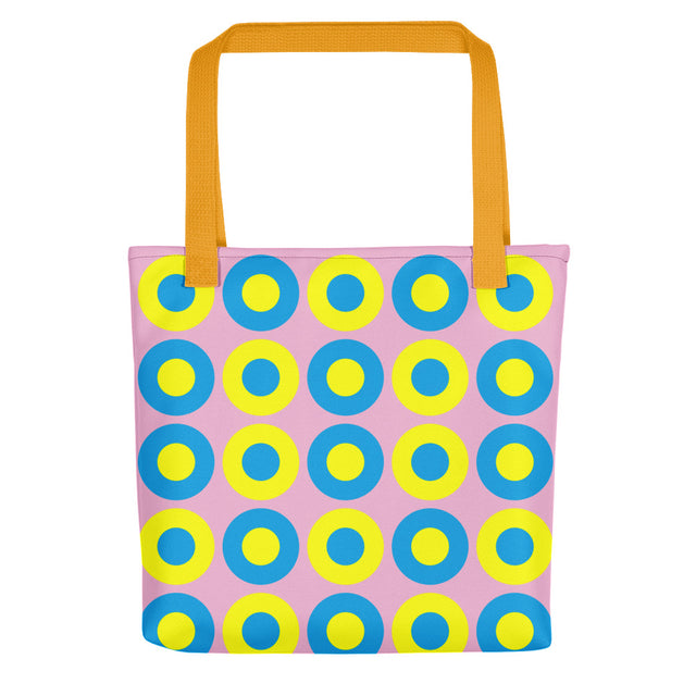 Picture of Carnation Pink, Blue & Yellow Chromadot Tote bag