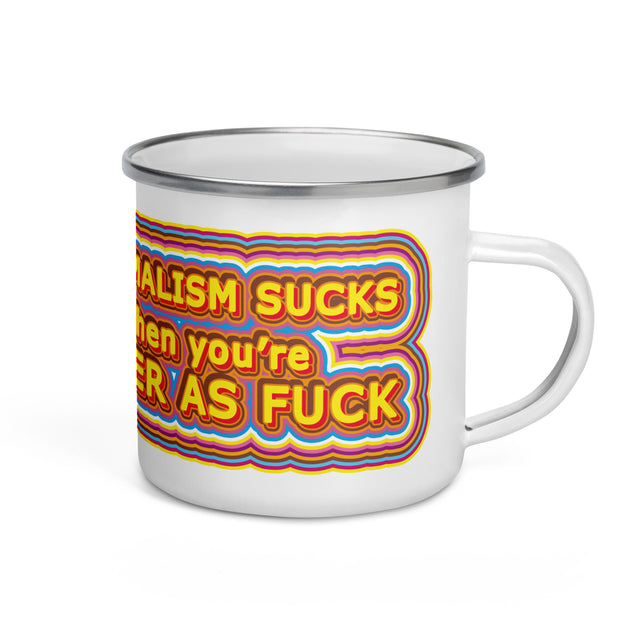 Picture of Minimalism Sucks When You're Queer As Fuck Enamel Mug