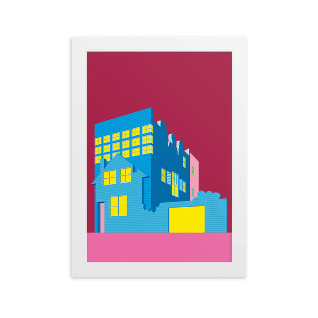 Picture of Blue House Framed Print