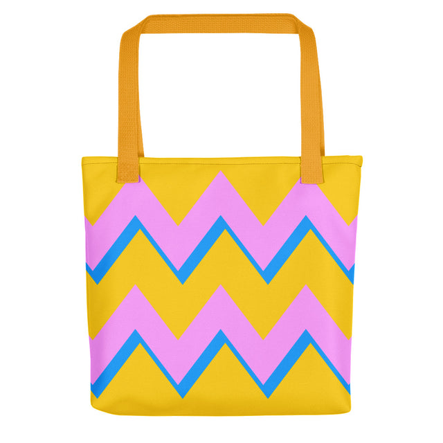Picture of Pink & Yellow Zig Zag Tote Bags