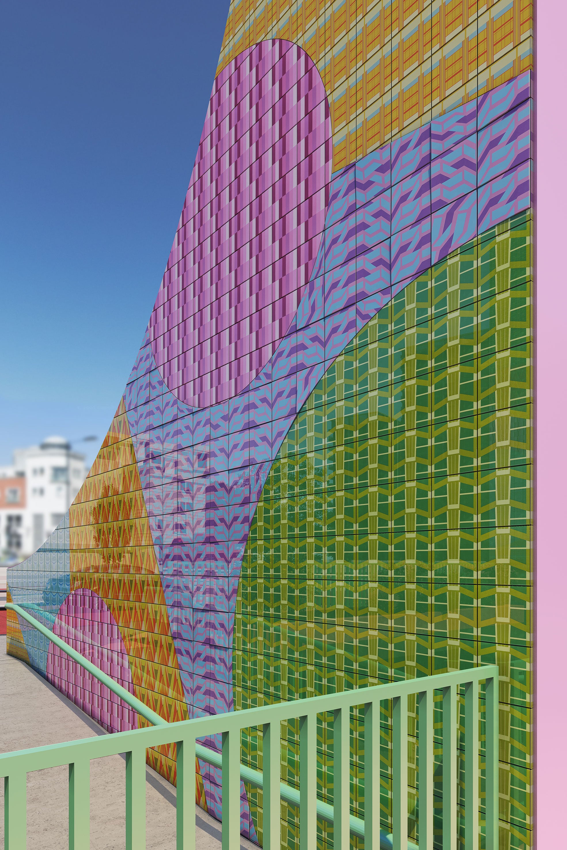 Croydon Fairfield ceramic tiled Beacons by Adam Nathaniel Furman, public sculpture