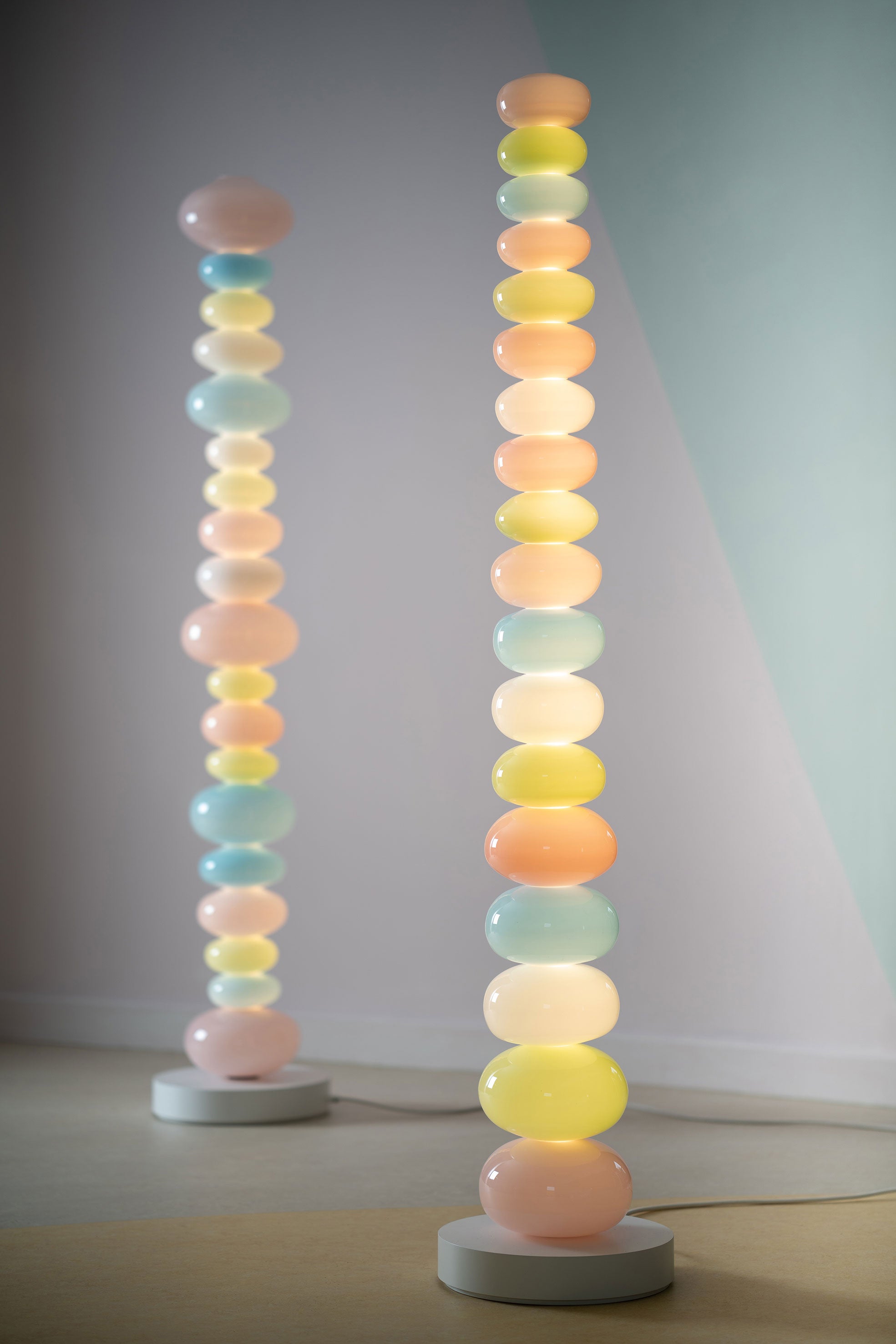 Barbie Movie Glowbule Handmade glass lamps by Adam Nathaniel Furman