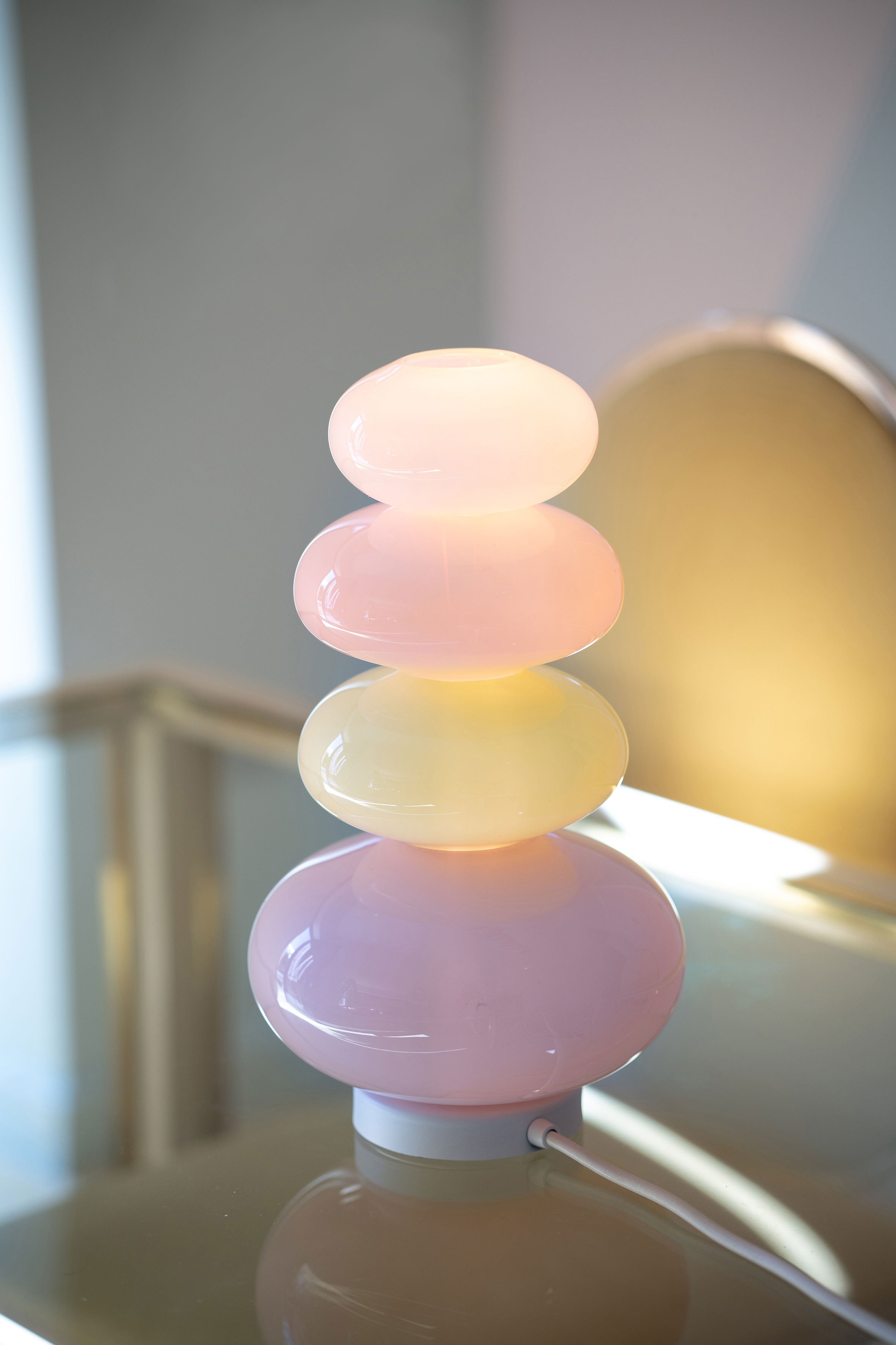 Barbie Movie Glowbule Handmade glass lamps by Adam Nathaniel Furman