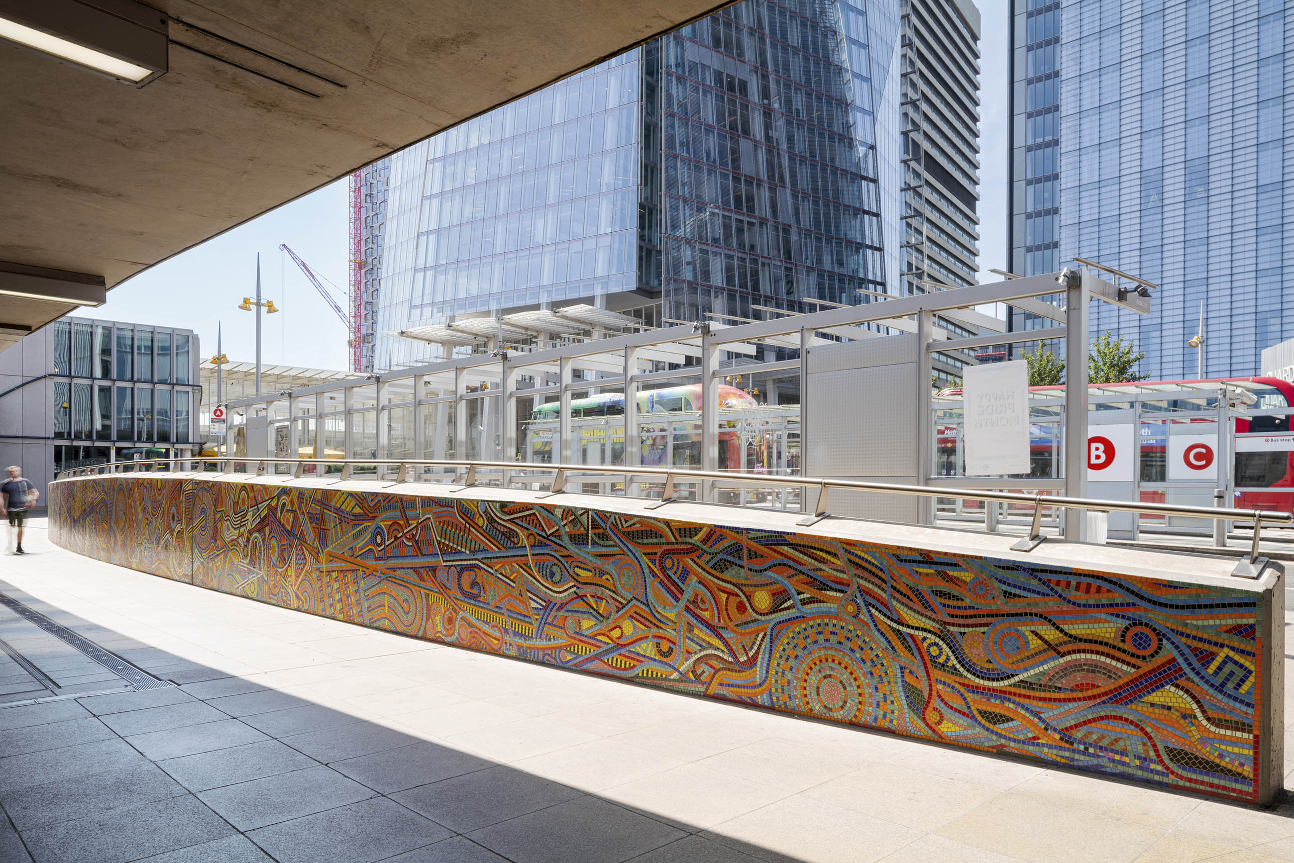 In a River A Thousand Streams, London Bridge Mosaic designed by Adam Nathaniel Furman, photo by Gareth Gardner