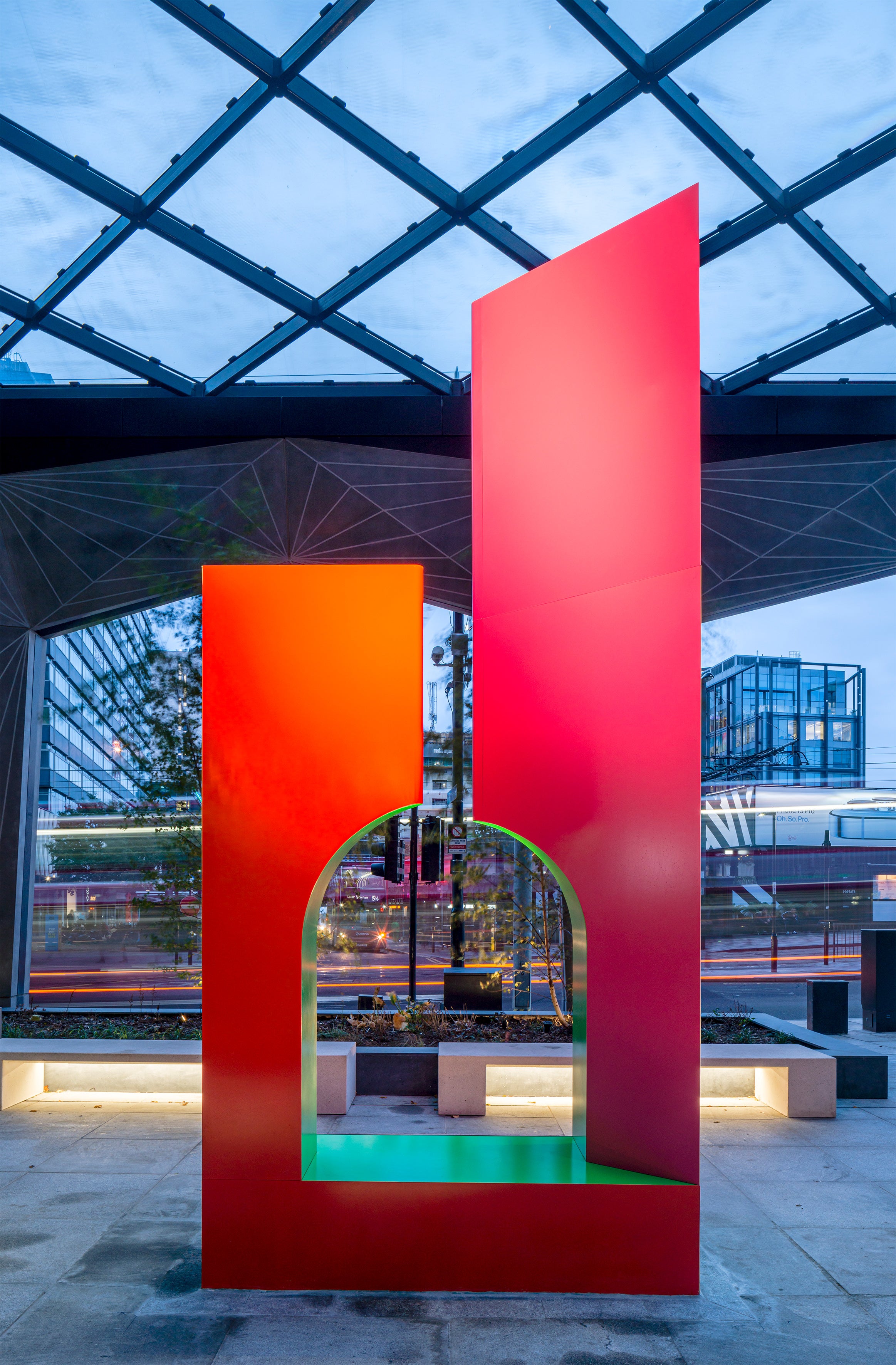 Little Towers public art sculpture seating in Croydon, London by Adam Nathaniel Furman