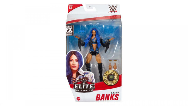 1. WWE Elite Collection Sasha Banks Action Figure with Blue Hair - wide 2