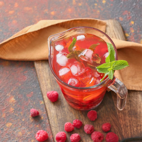 pitcher of berry infused collagen drink