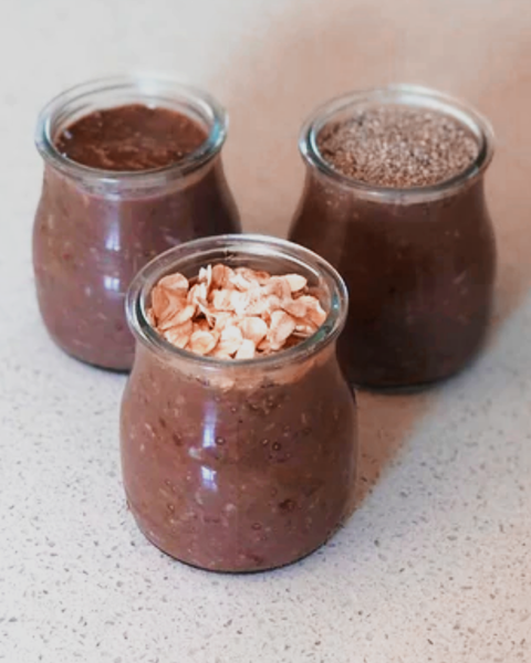 cocoa and collagen overnight oats