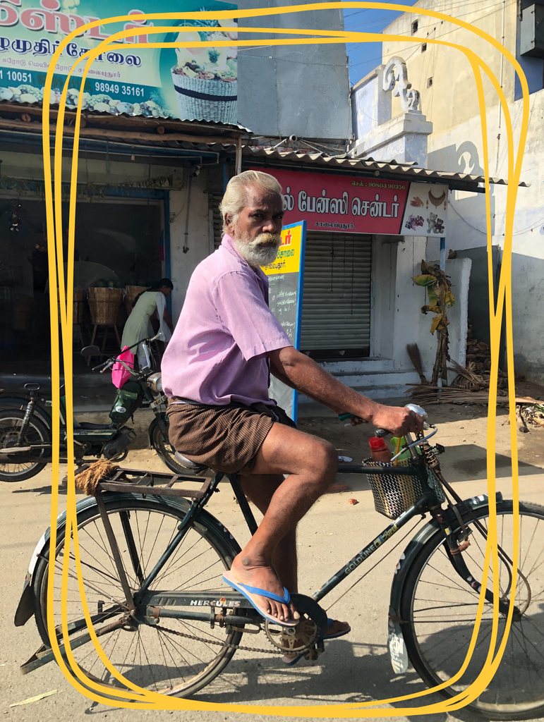 Man on bike in India