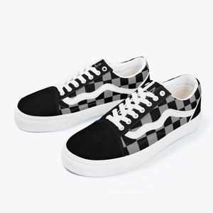 Checkered Raw Stencil Canvas Shoes