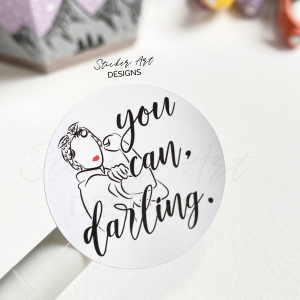 16 YOU CAN DARLING Stickers, Planner Labels, Journal Stickers