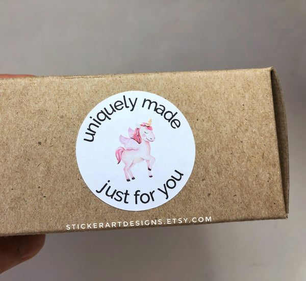 Just For You Stickers, Business Stickers, Unicorn Stickers, Uniquely Made For You Stickers, Made Just for You Stickers, Packaging Stickers
