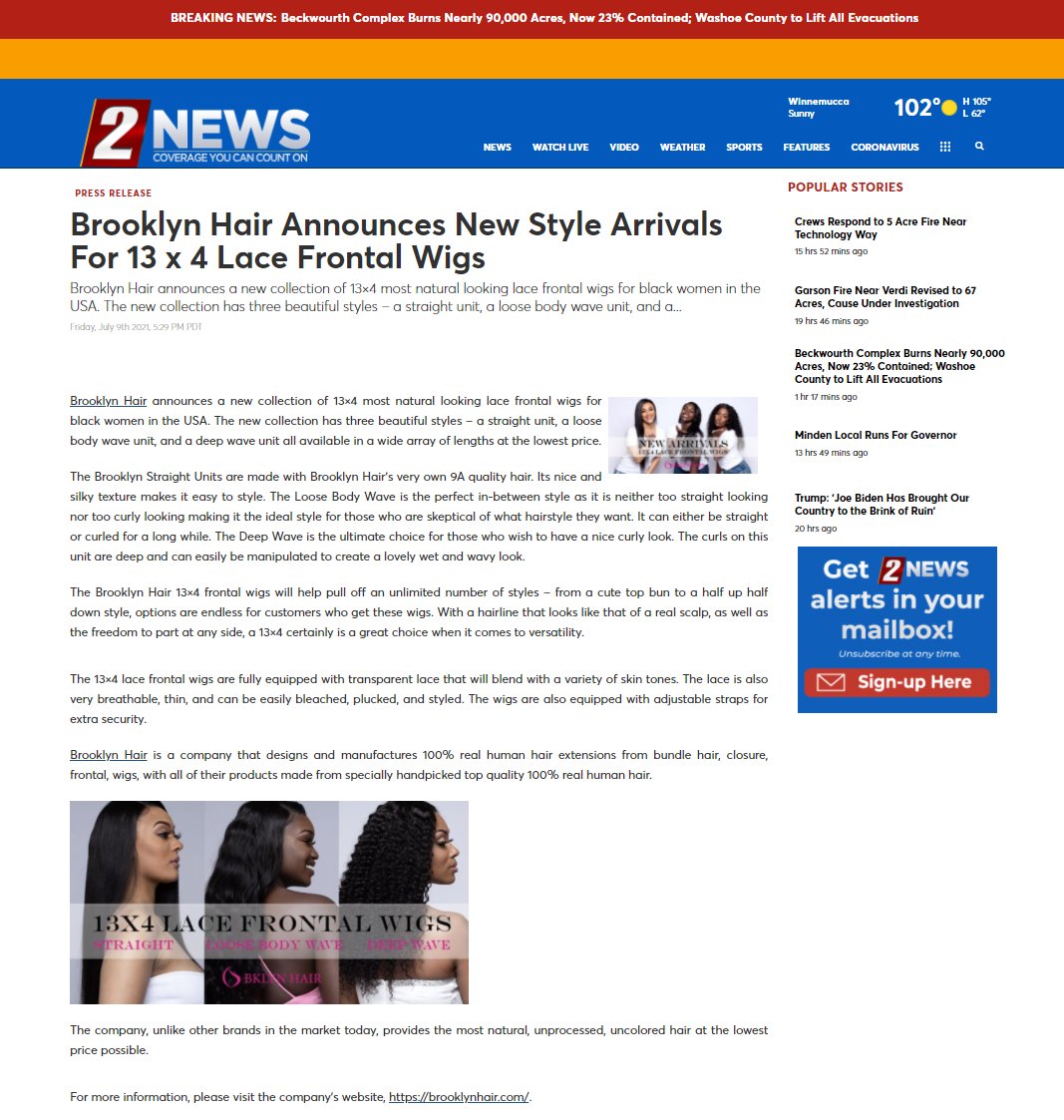 Brooklyn Hair Announces New Style Arrivals For 13 x 4 Lace Frontal Wigs