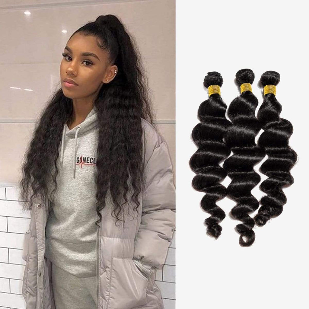 Brooklyn Hair 7A Loose Wave / 3 Bundles Ponytail Look | Brooklyn Hair