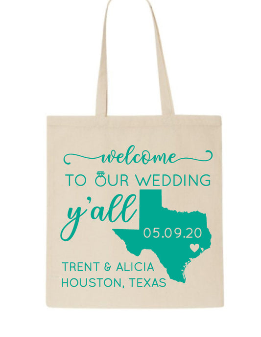 Happily ever after Personalized Wedding Welcome Tote Bag