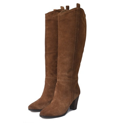 suede knee length boots