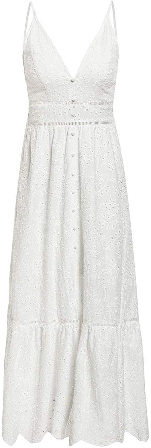 BerryGo Women's Embroidery Pearl Button Down Dress V Neck Spaghetti St –  bettycollectionsboutique
