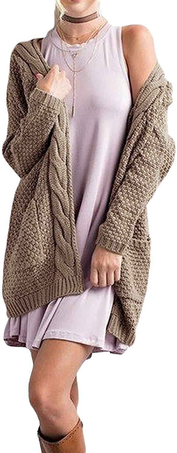 GRECERELLE Women's Loose Open Front Long Sleeve Solid Color Knit Cardi –  bettycollectionsboutique