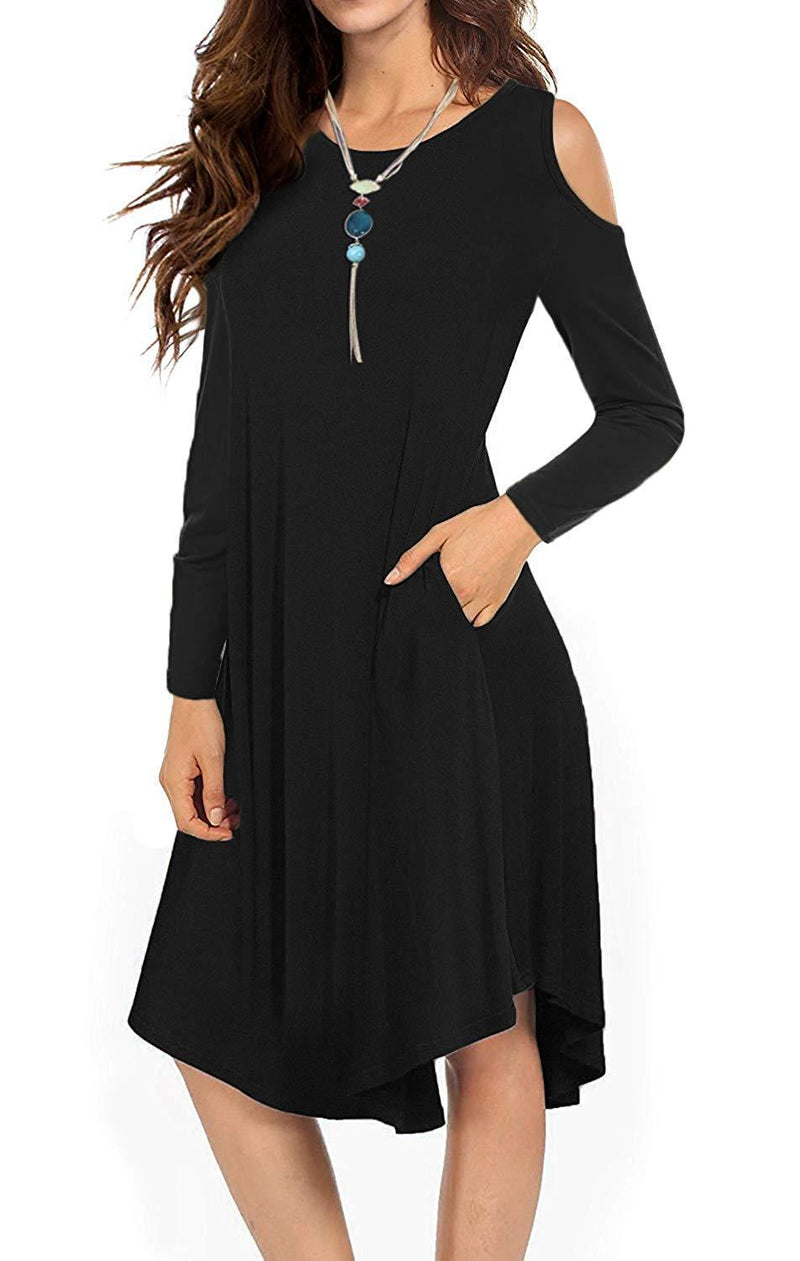 womens black dress long sleeve