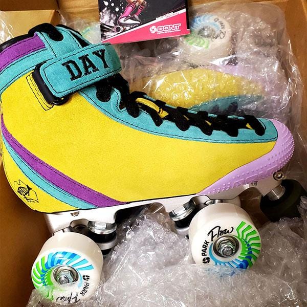 Bont Parkstars Custom Roller Skates Boot Skate Package Yellow Purple Teal