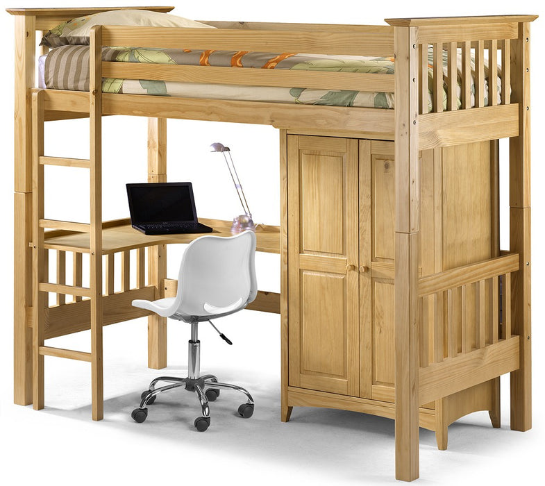 wooden high sleeper bed