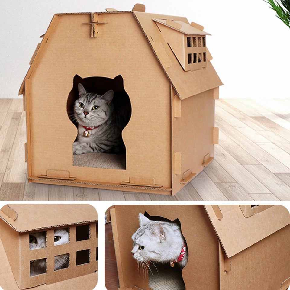 ✓Casa para gatos de cartón – cartonclickshop