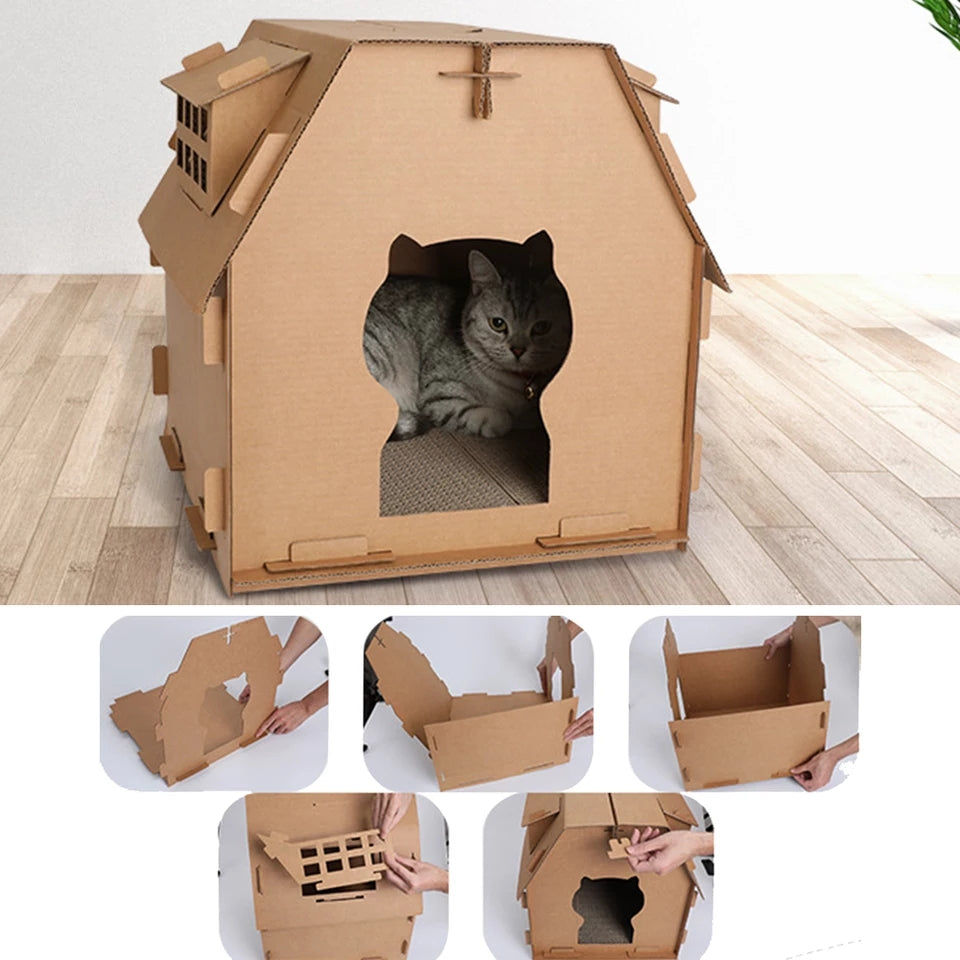 ✓Casa para gatos de cartón – cartonclickshop