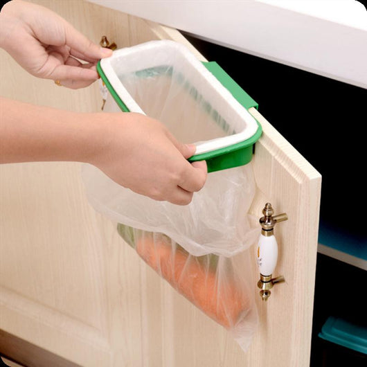 Hangable Cabinet Door Garbage Bag Storage Rack Trash Bag Holder Reusable Storage Rack