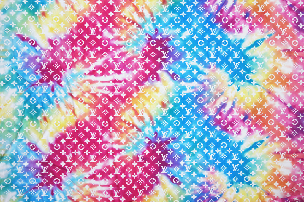 LV Monogram Inspired tie dye print on Spandex Fabric – logofabrics