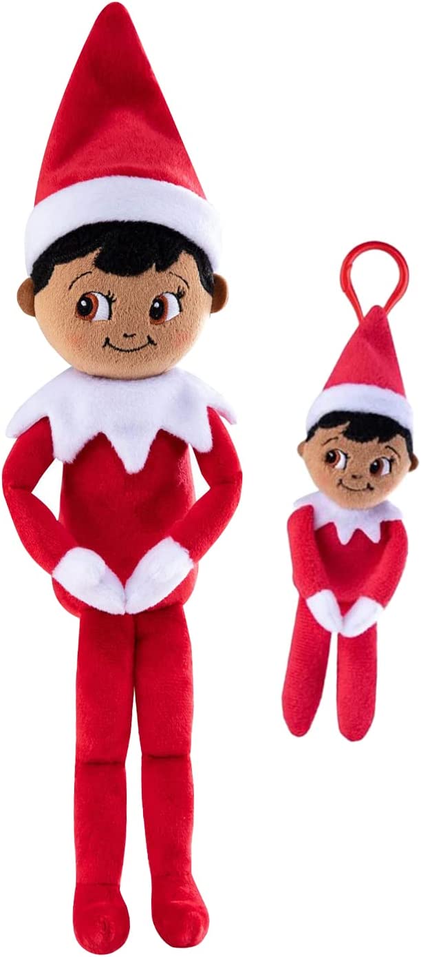 The Elf on the Shelf Boy Dark Tone 12" Plushee Pal and 4" Matching Clip On